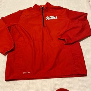 Nike Ole Miss Rebels Men Red Large Storm Fit Pull Over Windbreaker Jacket